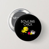 Badge Rond 5 Cm Amusante Conception De Bowling Pour Filles Bowler  (Devant & derrière)