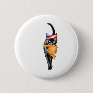 Badge Rond 5 Cm Amusante Femme Sans Chat Avec Trump Votez Kama