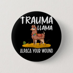 Badge Rond 5 Cm Amusante infirmière Llama plaisanter