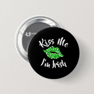 Badge Rond 5 Cm Amusante Parties scintillant verte Jour de l'Saint