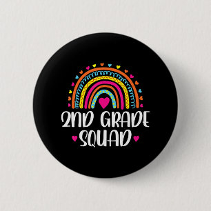 Badge Rond 5 Cm Amusants d'équipe de 2e année Rainbow Lover Retour