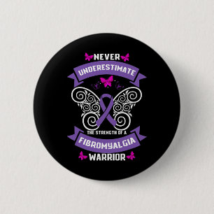 Badge Rond 5 Cm Amusants Fibromyalgie Guerrier Sensibilisation 1