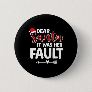 Badge Rond 5 Cm Amusants Noël Correspondant Couples Ses Hers Pyjam