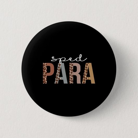 Badge Rond 5 Cm Amusement d'appréciation de léopard de Sped Para p (Devant)