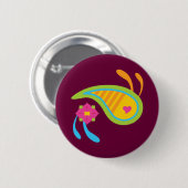 Badge Rond 5 Cm Amusement de Paisley (Devant & derrière)