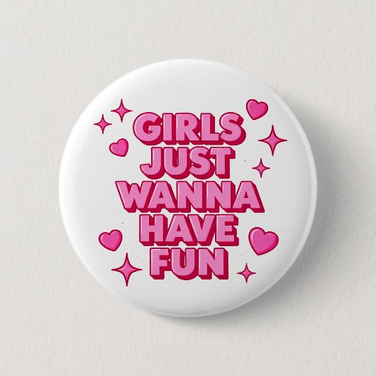 Badge Rond 5 Cm Amusement des filles (Devant)