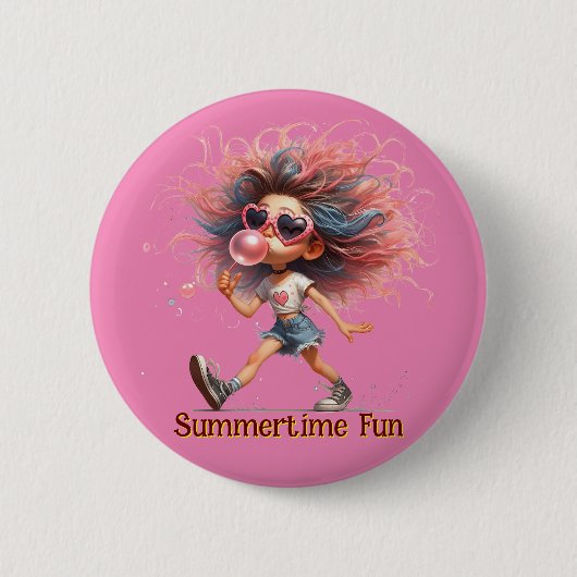 Badge Rond 5 Cm Amusement d'été (Devant)
