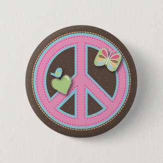 Badge Rond 5 Cm Amusement peu de Pin de signe de paix