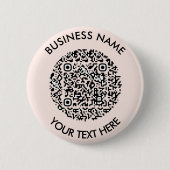 Badge Rond 5 Cm Analyser moi Blush rose QR Code ID (Devant)
