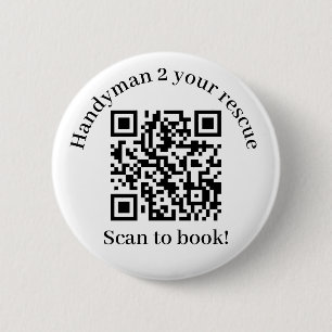 Badge Rond 5 Cm Analyser pour réserver le code Handyman QR