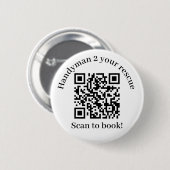 Badge Rond 5 Cm Analyser pour réserver le code Handyman QR (Devant & derrière)