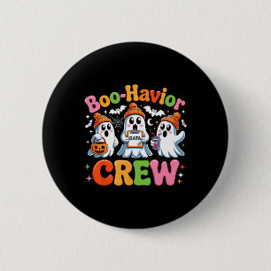 Badge Rond 5 Cm Analyste du comportement des équipages Rétro Hallo