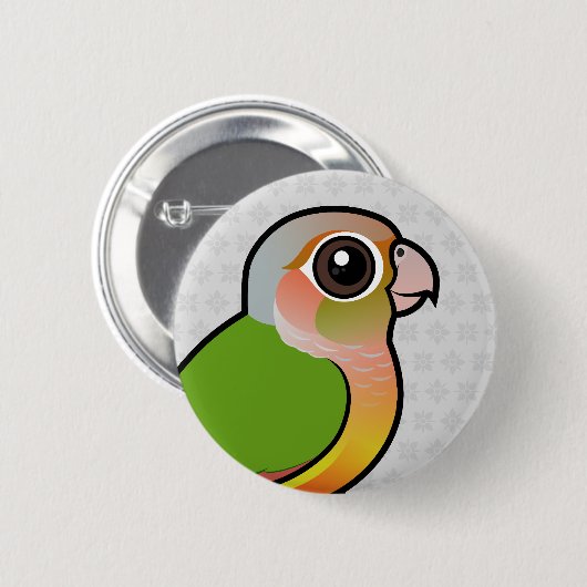 Badge Rond 5 Cm Ananas Conure Vert-cheeked de Birdorable (Devant & derrière)