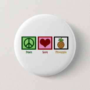Badge Rond 5 Cm Ananas d'amour de paix