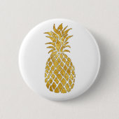 Badge Rond 5 Cm ananas doré (Devant)