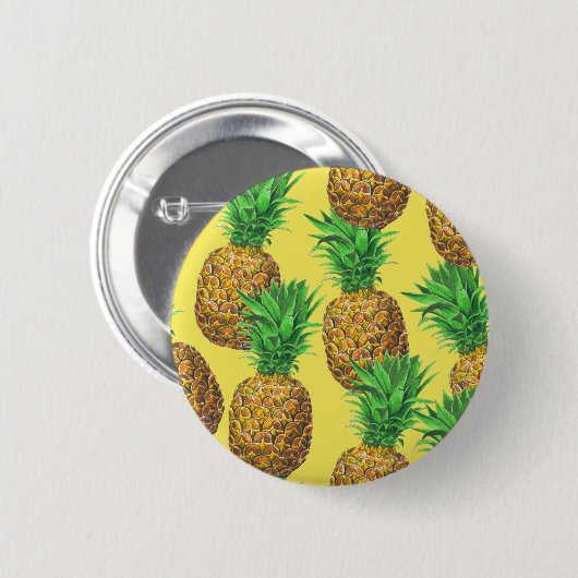 Badge Rond 5 Cm Ananas ensoleillés (Devant & derrière)