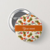 Badge Rond 5 Cm Ananas et ketmie (Devant & derrière)