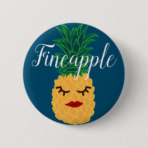 Badge Rond 5 Cm Ananas Fineapple