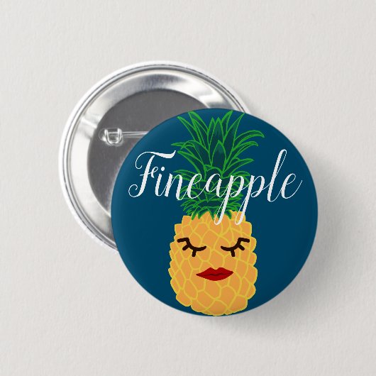Badge Rond 5 Cm Ananas Fineapple (Devant & derrière)