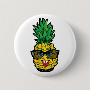 Badge Rond 5 Cm Ananas fou