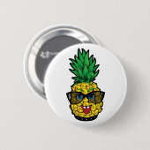 Badge Rond 5 Cm Ananas fou (Devant & derrière)
