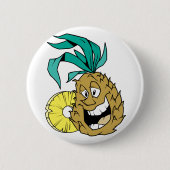 Badge Rond 5 Cm Ananas heureux (Devant)