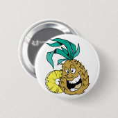 Badge Rond 5 Cm Ananas heureux (Devant & derrière)