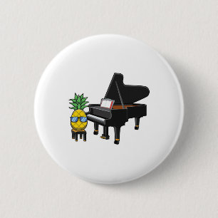 Badge Rond 5 Cm Ananas Plages Aloha Hawaii Piano Cadeau - Pianis