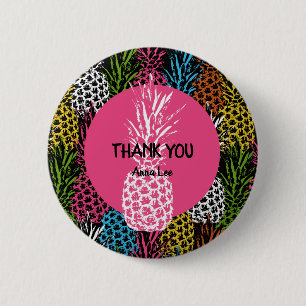Badge Rond 5 Cm Ananas Sauvage et Sucré