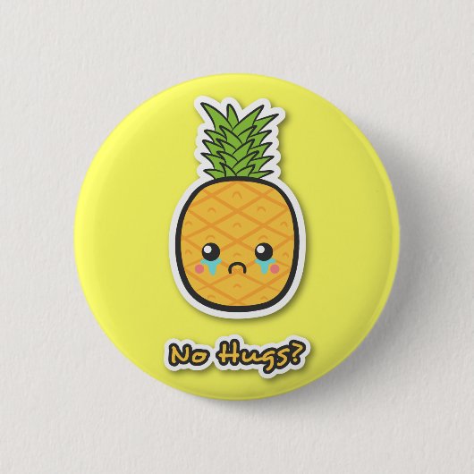 Badge Rond 5 Cm Ananas triste qui n'obtient aucune étreinte (Devant)