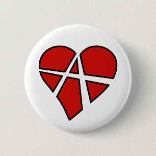 Badge Rond 5 Cm Anarchie imprudente de coeur de relations