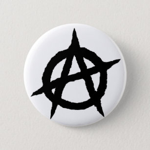 Badge Rond 5 Cm Anarchie symbole punk noir culture de musique sign