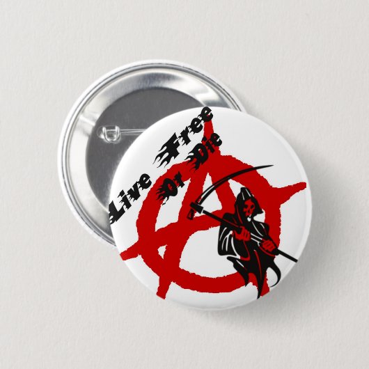 Badge Rond 5 Cm Anarchy Grim Reaper (Devant & derrière)