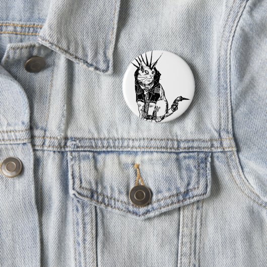 Badge Rond 5 Cm Anarkitty au R-U (En situation)