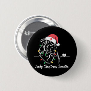 Badge Rond 5 Cm Anatomie du cœur Noël Infirmière Cardiaque Tachy N