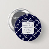 Badge Rond 5 Cm Anchor Pattern (Devant & derrière)