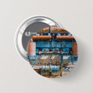 Badge Rond 5 Cm Ancien et rouillé Atlas Impérial moteur diesel à I