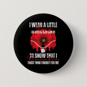 Badge Rond 5 Cm Ancien Jour Fleur Rouge Pavot Usa Memorial Day