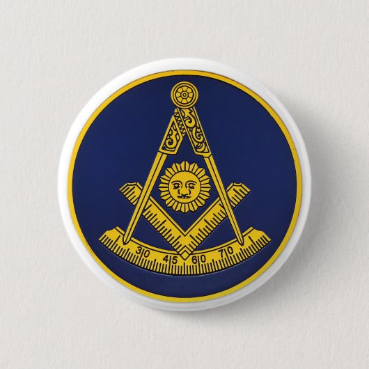 Badge Rond 5 Cm Ancien Maître Freemason Carré et Compass Masonic (Devant)