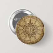 Badge Rond 5 Cm Ancien Rose Compass (Devant & derrière)