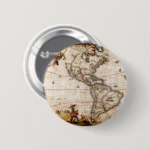 Badge Rond 5 Cm Ancienne carte du continent américain (Devant & derrière)