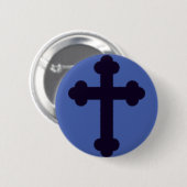 Badge Rond 5 Cm Ancienne croix chrétienne violette (Devant & derrière)