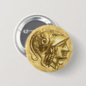 Badge Rond 5 Cm Ancienne pièce d'Athéna (Devant & derrière)