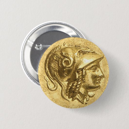 Badge Rond 5 Cm Ancienne pièce d'Athéna (Devant & derrière)