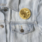 Badge Rond 5 Cm Ancienne pièce d'Athéna (En situation)