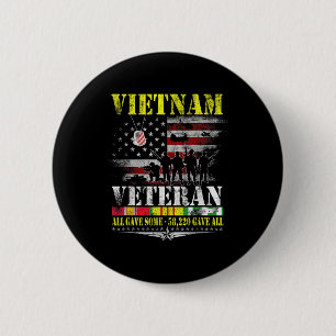 Badge Rond 5 Cm Anciens combattants du Vietnam Vintage Drapeau