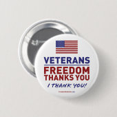 Badge Rond 5 Cm Anciens Combattants, Liberté Merci. (Devant & derrière)