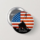 Badge Rond 5 Cm Anciens combattants Mercis (Devant & derrière)