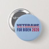 Badge Rond 5 Cm Anciens combattants pour Biden 2020 (Devant & derrière)