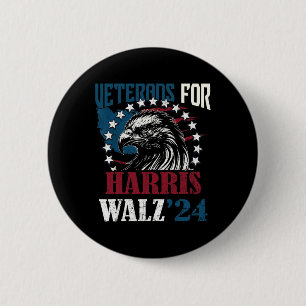 Badge Rond 5 Cm Anciens Combattants Pour Harris Wheimer 2024 Vote 